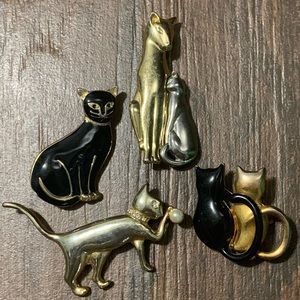 Vintage SFJ Cat Brooches